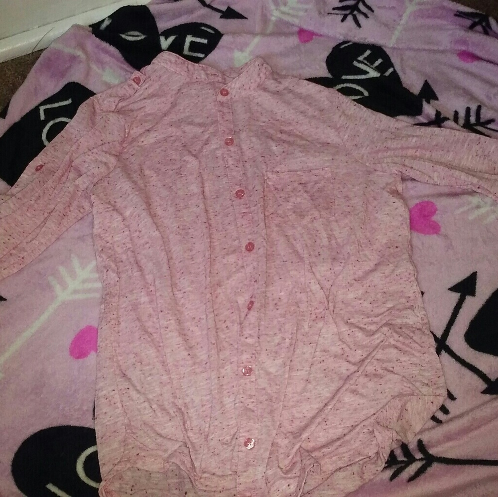 Pink button down shirt